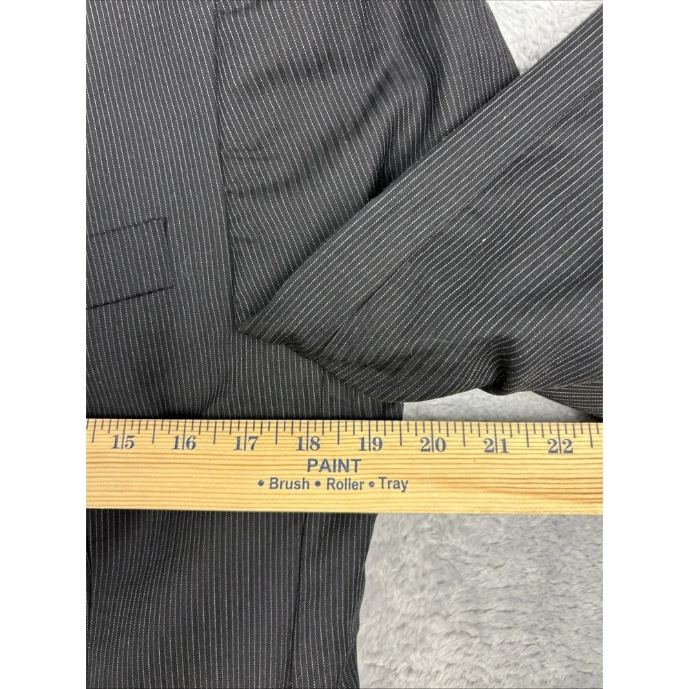 JOE Joseph Abboud Men's 100%‎ Wool Sport Coat Blazer Black Gray Stripe Size 36R